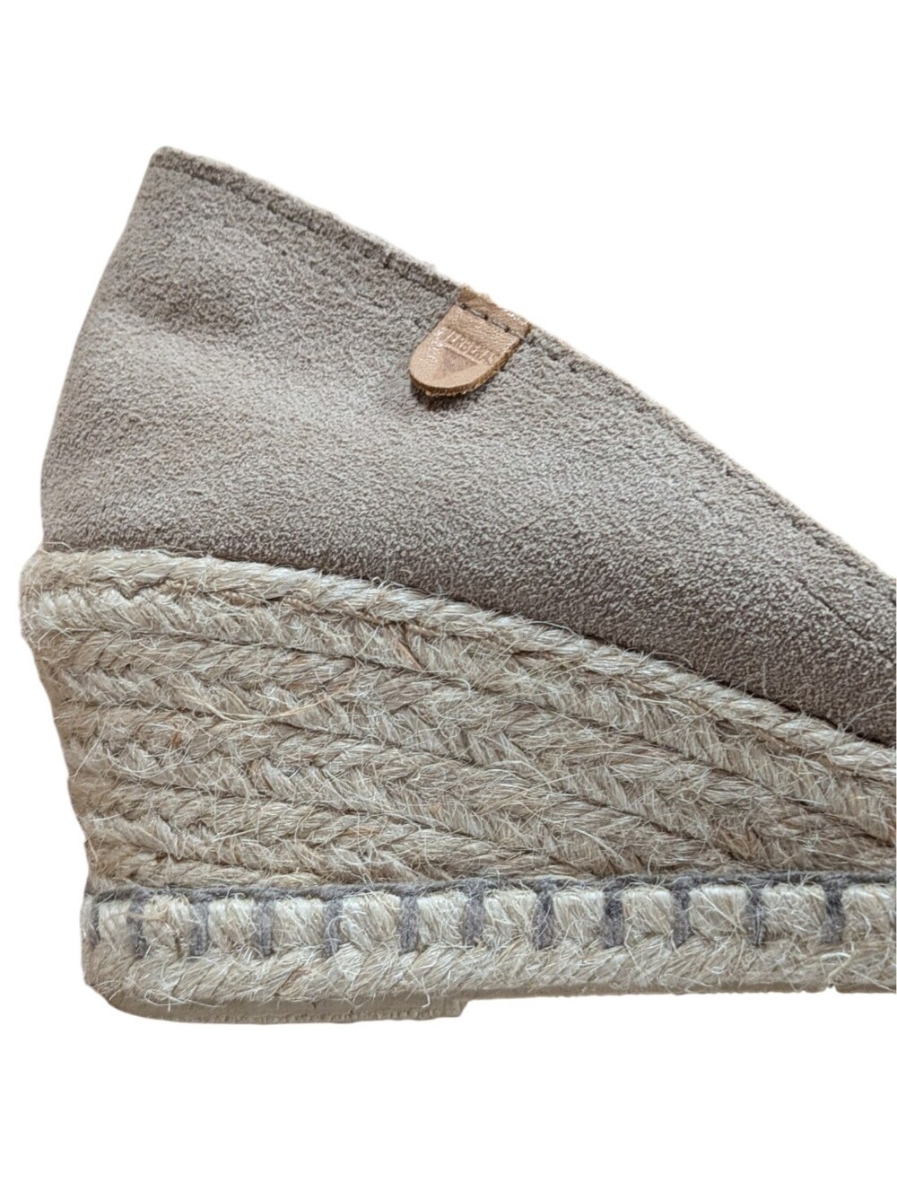 Verbenas Taupe Suede Espadrille Wedge Shoes Size 39 - Picture 4 of 13